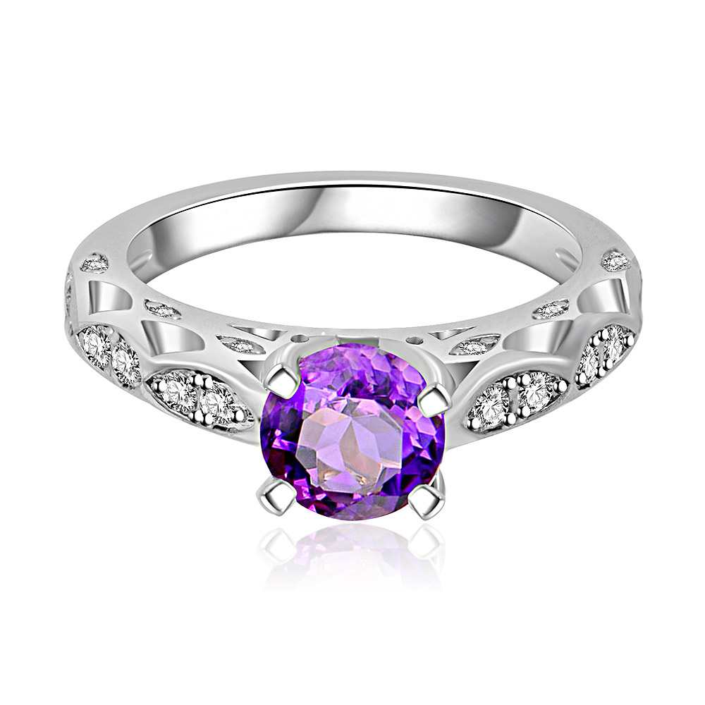 Amethyst Roman Edge Ring